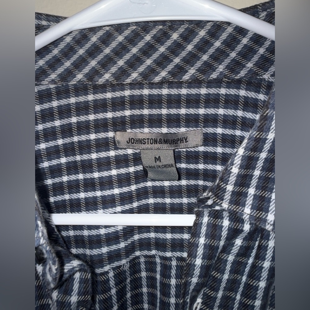 Johnston & Murphy Graph Check Pattern Button Down… - image 3